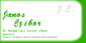 janos czibor business card